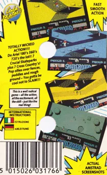 Pro Skateboard Simulator (UK) (1989) (Trainer) box cover back